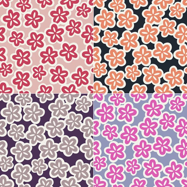 Patrón floral japonés sin costuras — Archivo Imágenes Vectoriales