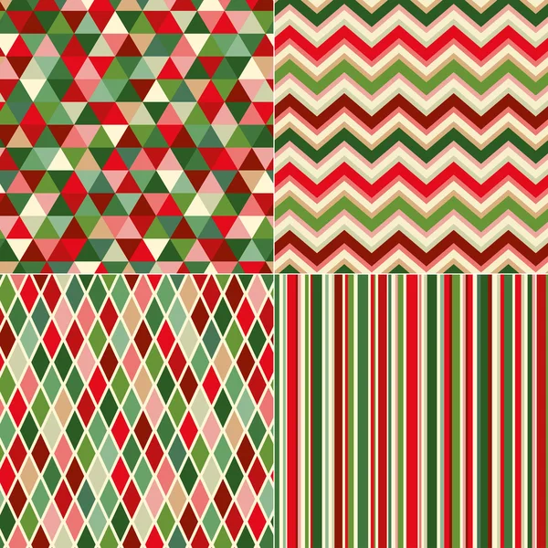 无缝圣诞色彩几何图案 — 图库矢量图片
