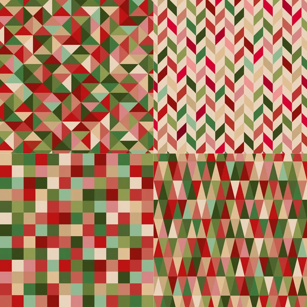 Sömlös jul färger geometriska mönster — Stock vektor