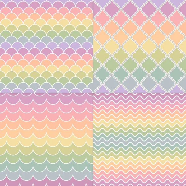 Seamless pastel colors geometric wave pattern — Stock Vector