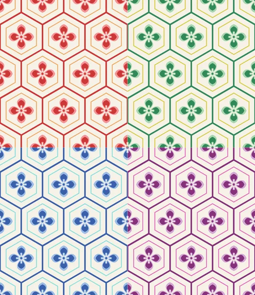 Άνευ ραφής ιαπωνικό στυλ φόντου floral ύφασμα — Διανυσματικό Αρχείο