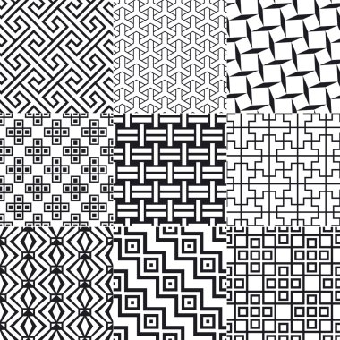 Kusursuz geometrik siyah beyaz desen