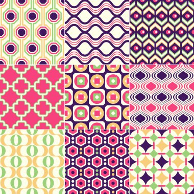 Dikişsiz retro geometrik duvar kağıdı sanat