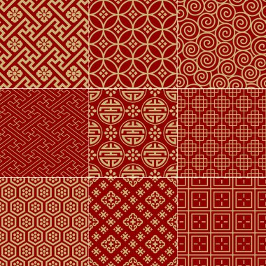 Seamless traditional auspicious chinese mesh pattern clipart