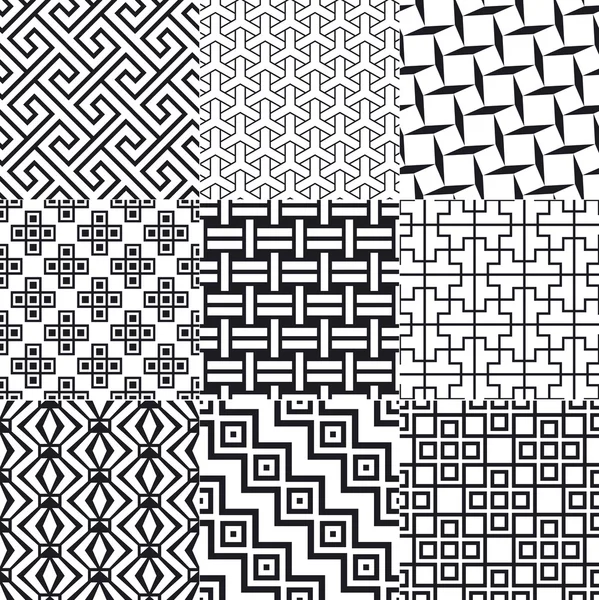 Seamless geometric black and white pattern — Stock Vector