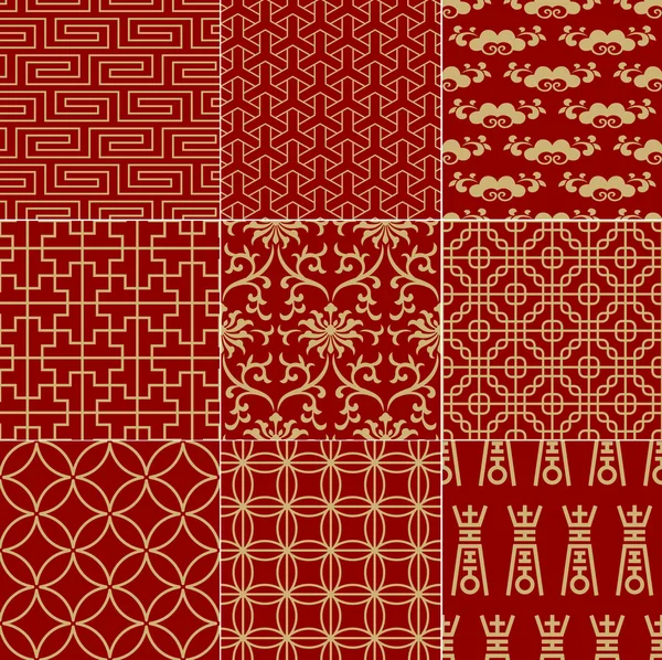 Patrón de malla chino auspicioso tradicional sin costuras — Archivo Imágenes Vectoriales