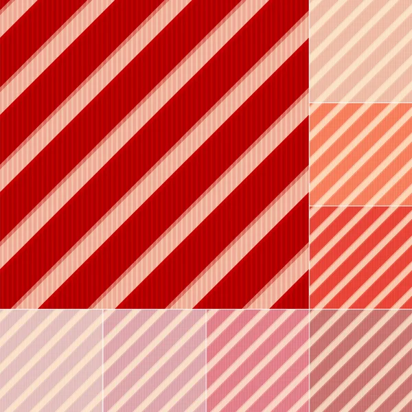 Seamless red and orange stripes background set — Stock Vector