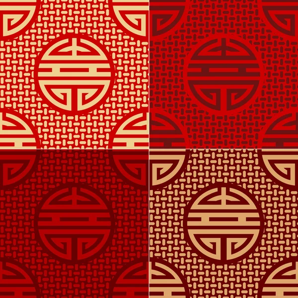 Sömlös kinesiska tecknet shou - livslängd mönster Royaltyfria Stockvektorer