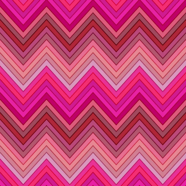 Naadloze roze, fuchsia en rode kleuren horizontale mode chevron patroon — Stockvector
