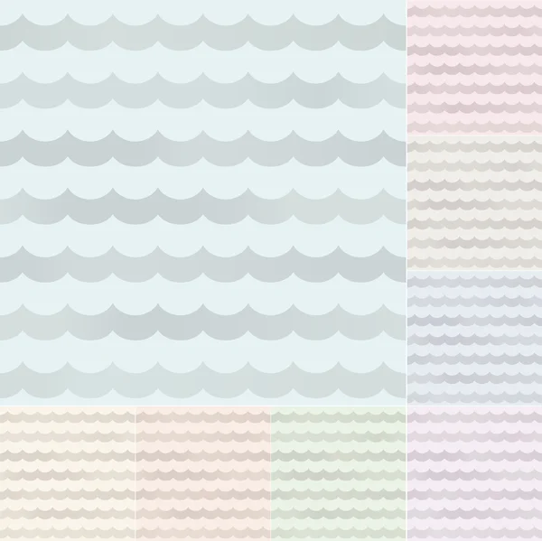 Seamless pastel wavy stripes with silvery gradient — Stock Vector