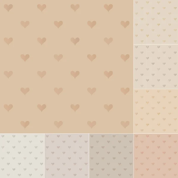 Seamless hearts pattern on recycled paper, cardboard — Stock Vector