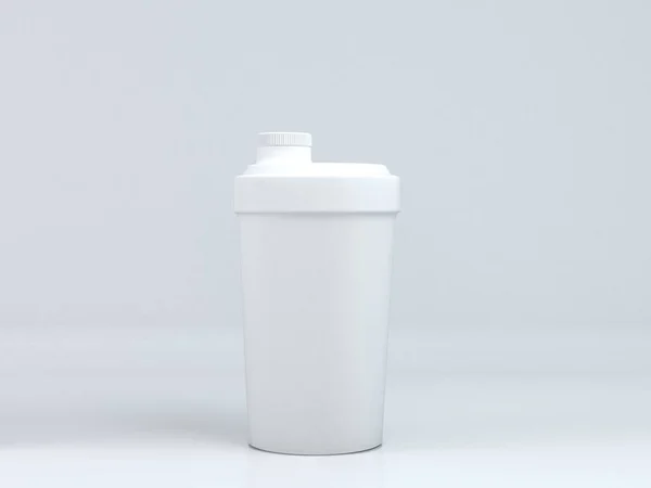 Ansicht eines weißen reflektierenden Shaker Pint förmiges Bierglas mit Kondensation auf einem isolierten weißen Hintergrund 3D-Renderings — Stockfoto