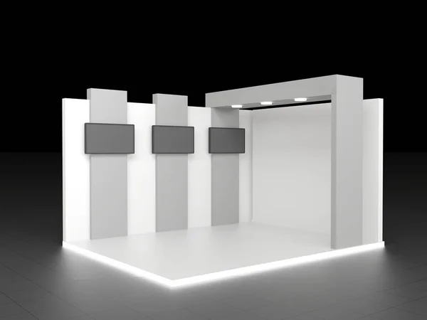 Suporte de exposição branco liso usado para maquetes e branding e ilustração Identity.3d corporativa — Fotografia de Stock