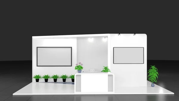 Rendu Stand Exposition Magasin Stand Blank Maquette Ligne Juste — Photo