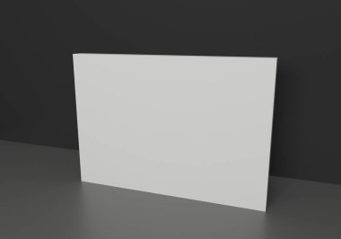 Kumaş Açılır Temel Birim Reklam Pankartı Medya Arkaplanı. Boş beyaz 3d canlandırma modellemesi