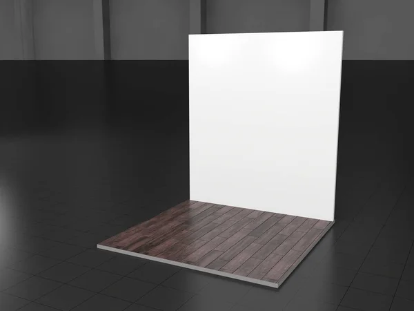 3D渲染2X3弹出模板 现实的孤立模型3D演示 — 图库照片