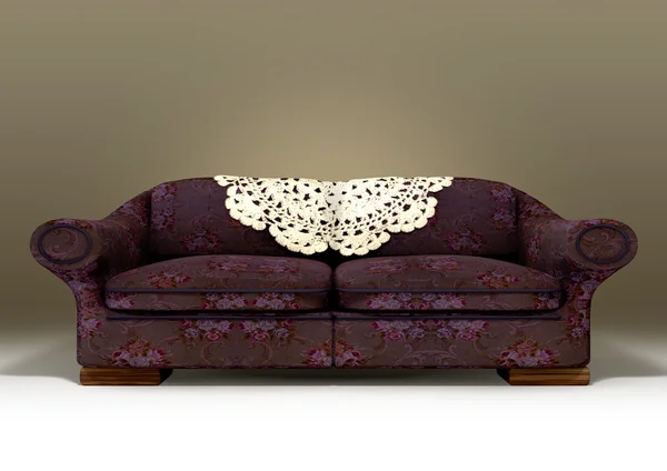 Vecchio divano floreale — Foto Stock