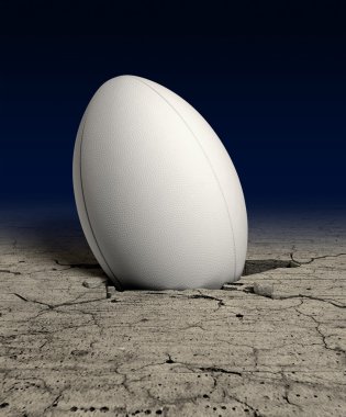 rugby topu içine kir ezilmiş