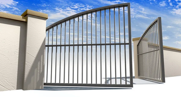 Open Gates And Wall — Stock Photo, Image