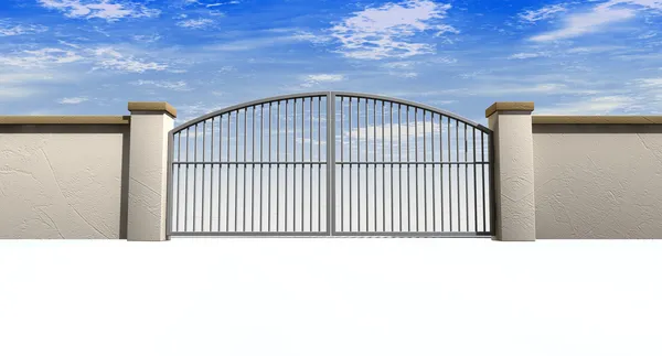 Closed Gates And Wall — Stock Photo, Image