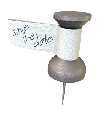Save The Date Mteal Thumbtack clipart
