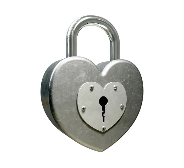 Heart Shaped Padlock Perspective — Stock Photo, Image