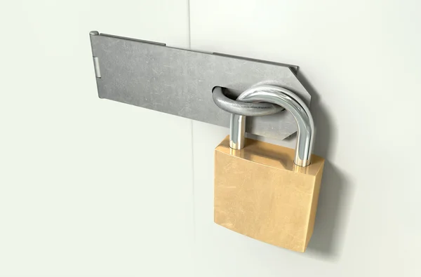 Padlock And Hasp Locked Perspective — Stock Photo, Image