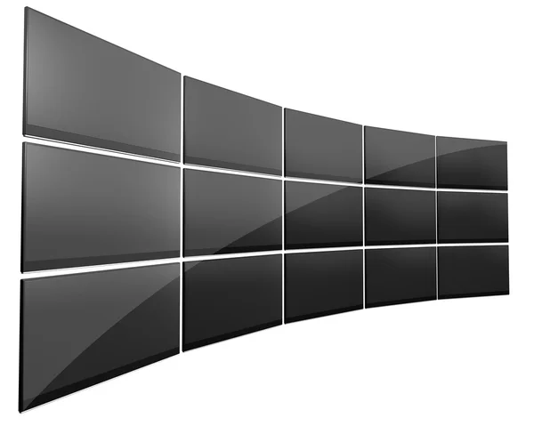 Стена плоских экранов телевизоров — стоковое фото