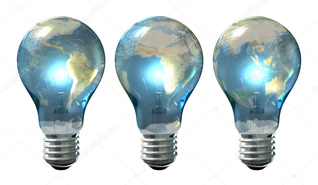 Light Bulb World Globe Series — Stock Photo © albund 14236975