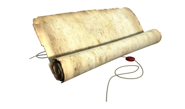 Old Scroll Unrolling With String — Stock Photo, Image