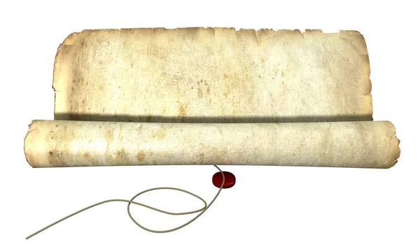 Old Scroll Unrolling With String — Stock Photo, Image