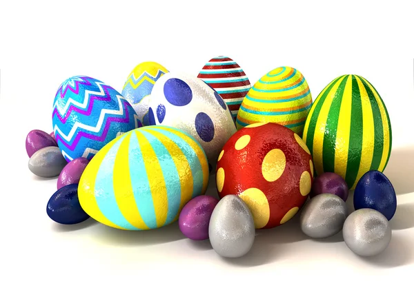 Colección de huevos de Pascua de papel de aluminio — Foto de Stock