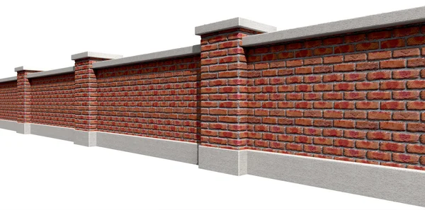 Garden Wall Facebrick Perspective — Stock Photo, Image