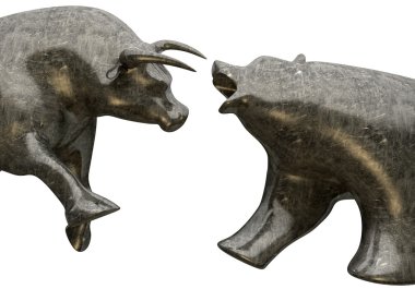 Bull And Bear Head On clipart