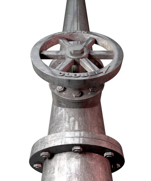 Kovové uzavírací ventil perspektiva — Stock fotografie