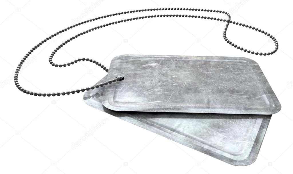 Blank Identity Dog Tags Perspective