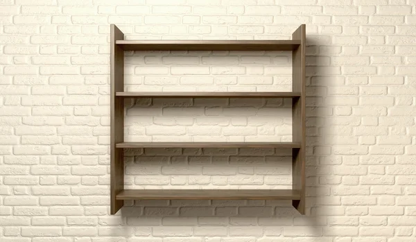 Shelving Unit On A Wall Front — Stock Photo, Image