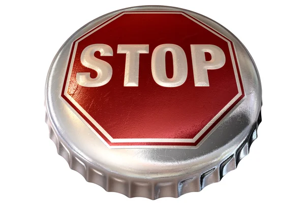 Limite tampado Stop Sign Cap — Fotografia de Stock