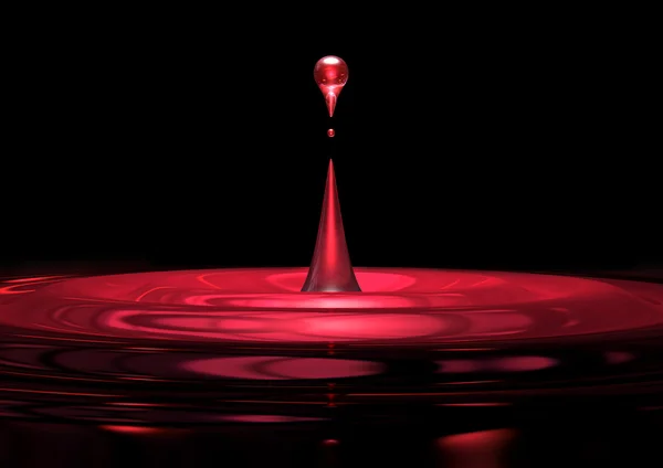 Red Droplet Of Liquid Close Up — Stock Photo, Image