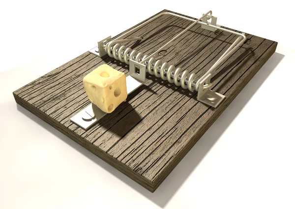 Mousetrap With Cheese Perspective — Stock Photo, Image