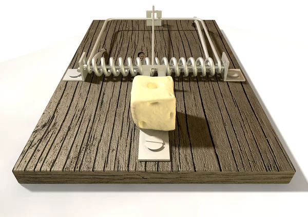 Mousetrap With Cheese Front — Stock Photo, Image