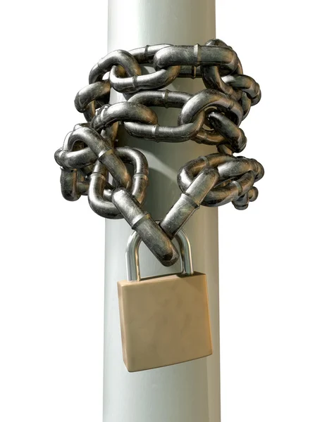 Wrapped Chain And Padlock Front — Stock Photo, Image