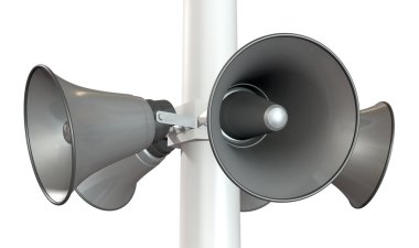 Horn Loudspeakers On A Pole clipart
