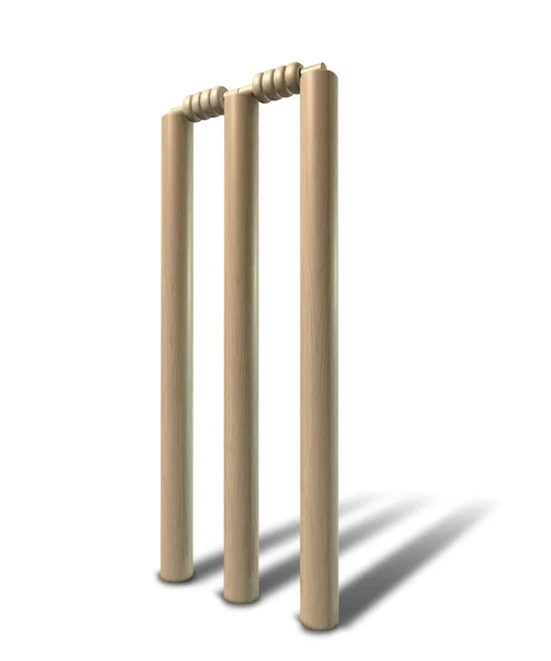 Cricket wickets voorzijde geïsoleerd — Stockfoto