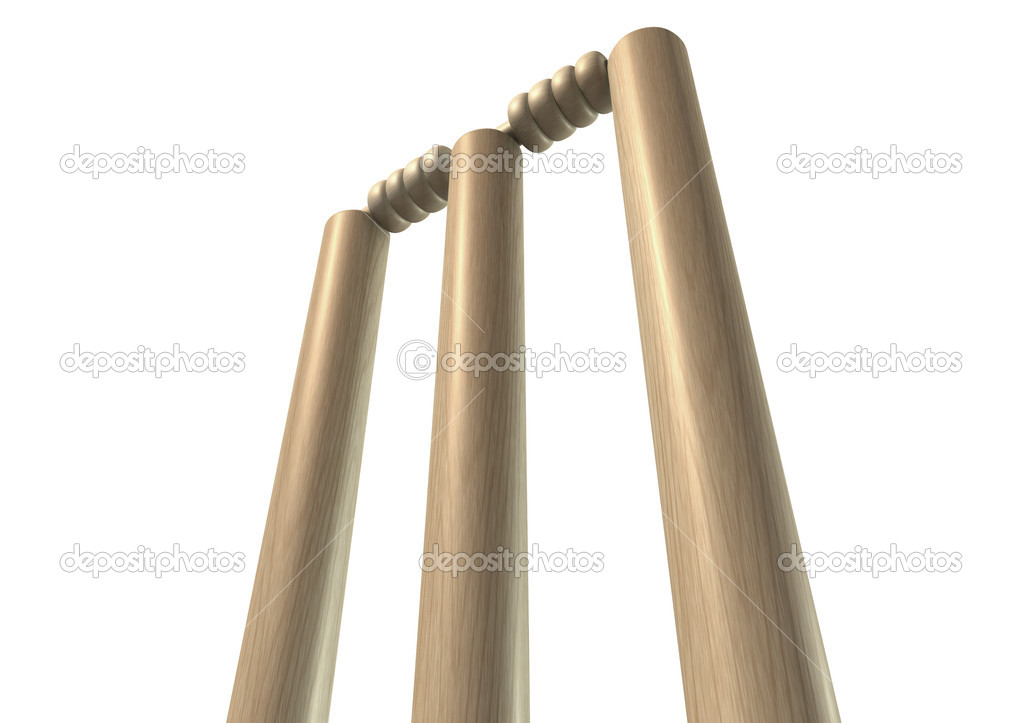 Cricket Wickets Perspective Isolated