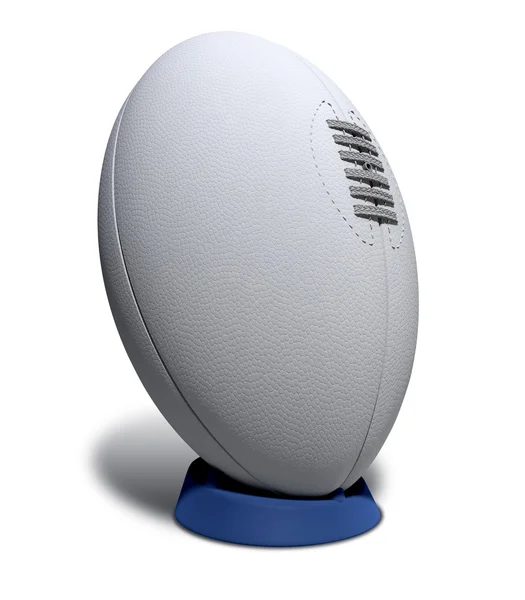 Rugby boll med skosnören på en sparkande tee — Stockfoto