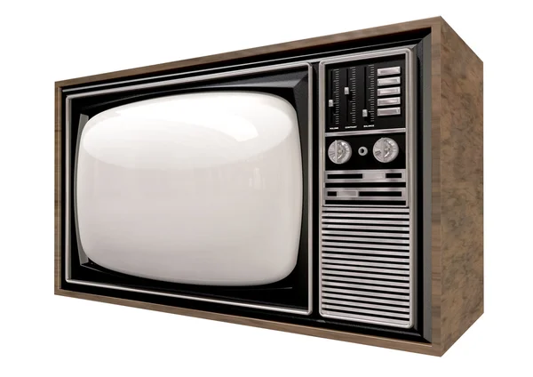 Vintage TV Isolated Perspective — Stock Photo, Image