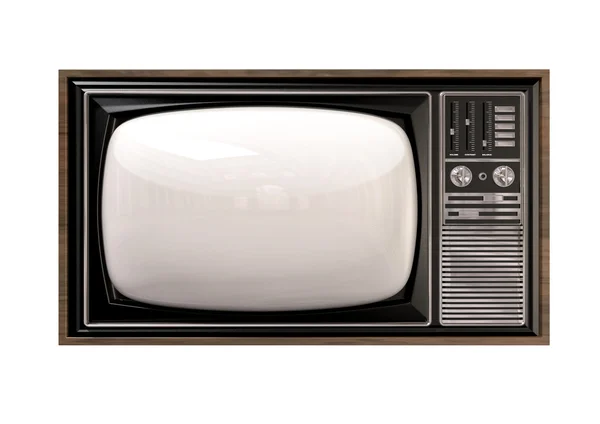 Vintage TV Isolated Front — Stock Photo, Image