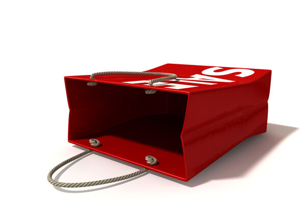 Красная распродажа сумки для покупок
