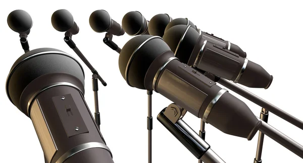 Microphones and Stands Array — Stock Photo, Image